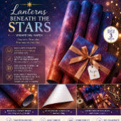 Feuille De Papier Cadeau Lanternes sous les étoiles