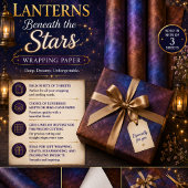 Feuille De Papier Cadeau Lanternes sous les étoiles