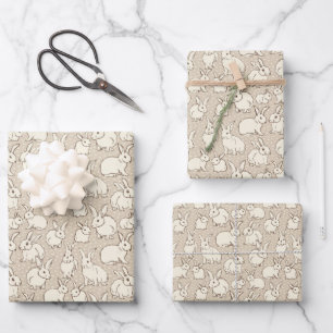 Feuille De Papier Cadeau Lapin Céleste lapins Bonanza - motif.