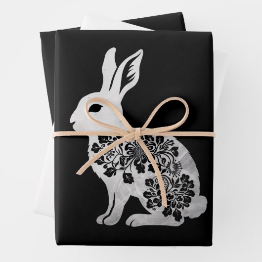 Feuille De Papier Cadeau Lapin de Pâques (En situation)