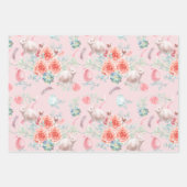 Feuille De Papier Cadeau Lapin de Pâques Elégance trois couleurs (Devant 2)