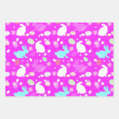 Feuille De Papier Cadeau Lapin de Pâques et oeufs (Devant)