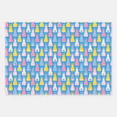 Feuille De Papier Cadeau Lapin de Pâques motif bleu lapin (Devant)