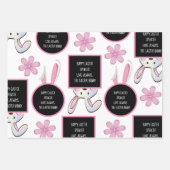 Feuille De Papier Cadeau Lapin de Pâques personnalisé (Devant 3)