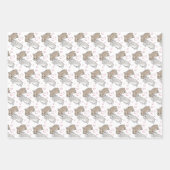 Feuille De Papier Cadeau Lapin différent (Devant)