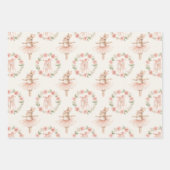 Feuille De Papier Cadeau lapin et fleurs de ballerine mignonette (Devant)