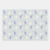 Feuille De Papier Cadeau Lapin pourpre et blanc lapin Pâques (Devant)