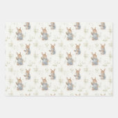Feuille De Papier Cadeau Lapin vintage (Devant)