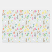 Feuille De Papier Cadeau lapins de Pâques, poussins, oeufs peints (Devant)