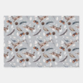 Feuille De Papier Cadeau Lapins festifs d'hiver (Devant 2)