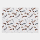 Feuille De Papier Cadeau Lapins festifs d'hiver (Devant)