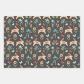 Feuille De Papier Cadeau Lapins Fleur sauvage folk scandinave (Devant 3)