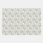 FEUILLE DE PAPIER CADEAU LAPINS MIGNONS PÂQUES  (Devant 3)