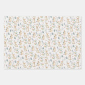 FEUILLE DE PAPIER CADEAU LAPINS MIGNONS PÂQUES  (Devant 2)