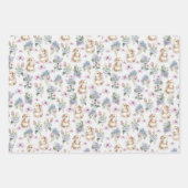 FEUILLE DE PAPIER CADEAU LAPINS MIGNONS PÂQUES  (Devant)