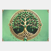 Feuille De Papier Cadeau L'arbre de vie aux noeuds celtiques. (Devant 3)