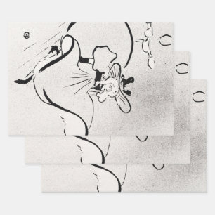 Feuille De Papier Cadeau L'art noir et blanc Jane Avril par Toulouse Lautre