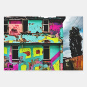 Feuille De Papier Cadeau L'art urbain abandonné Graffiti Building (Devant 3)