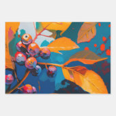 Feuille De Papier Cadeau L'automne laisse de l'huile peinte. feuillage d'au (Devant)