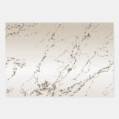 Feuille De Papier Cadeau Lavage de mariage pailleté doré crème (Devant 3)