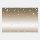 Feuille De Papier Cadeau Lavage de mariage pailleté doré crème (Devant 2)