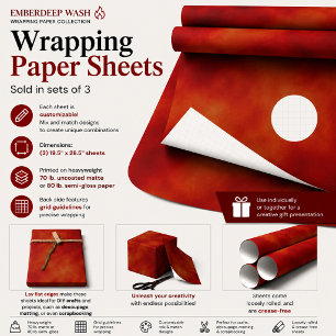 Feuille De Papier Cadeau Lavage Profond de Braise