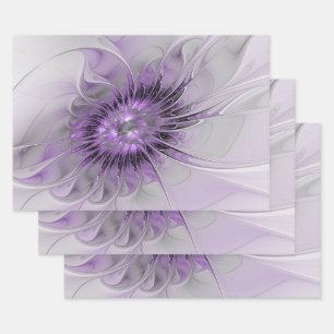 Feuille De Papier Cadeau Lavande Fleur Dream Moderne Abstrait Fractal Art