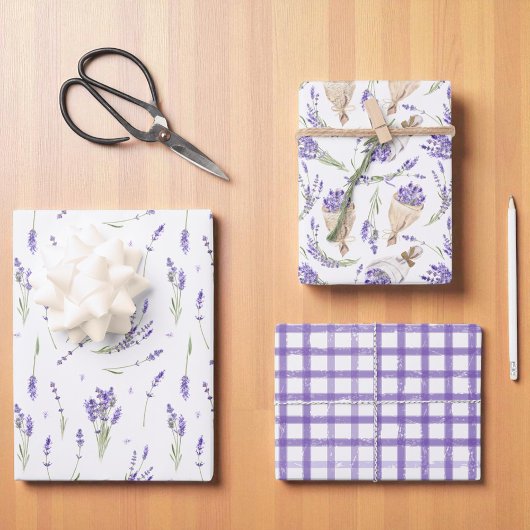 Feuille De Papier Cadeau Lavande Lilac et violet