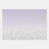 Feuille De Papier Cadeau Lavande violet ombre Parties scintillant argent ét (Devant 3)