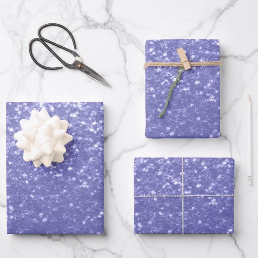 Feuille De Papier Cadeau Lavande violet pétille parties scintillant bling (Recto)