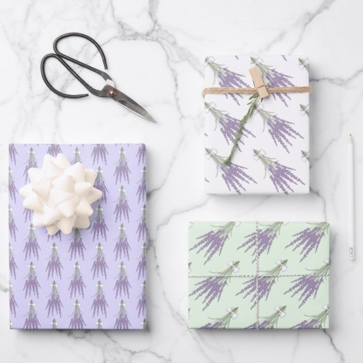 Feuille De Papier Cadeau Lavender Herb Flower Bund Motifs (Recto)