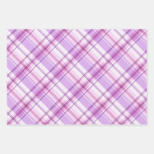 Feuille De Papier Cadeau Lavender, Light Pink & White Plaid (Devant)