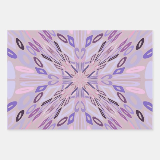 Feuille De Papier Cadeau Lavender Mauve rose violet géométrique Art Abstrai (Devant 2)