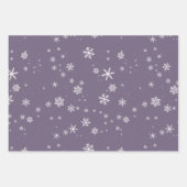Feuille De Papier Cadeau Lavender Snowflake neige hiver Noël (Devant)