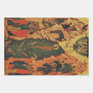 Feuille De Papier Cadeau Le baptême du Christ icône byzantine