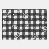 Feuille De Papier Cadeau Le buffle noir et blanc plaint avec des flocons de (Devant 3)