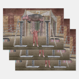 Feuille De Papier Cadeau Le cirque hippo balancier