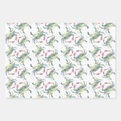 Feuille De Papier Cadeau Le crabe arc-en-ciel amusant et l'aquarelle (Devant)