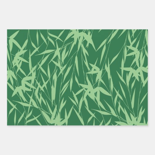 Feuille De Papier Cadeau Le feuillage vert moderne (Devant 2)