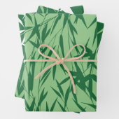 Feuille De Papier Cadeau Le feuillage vert moderne (En situation)