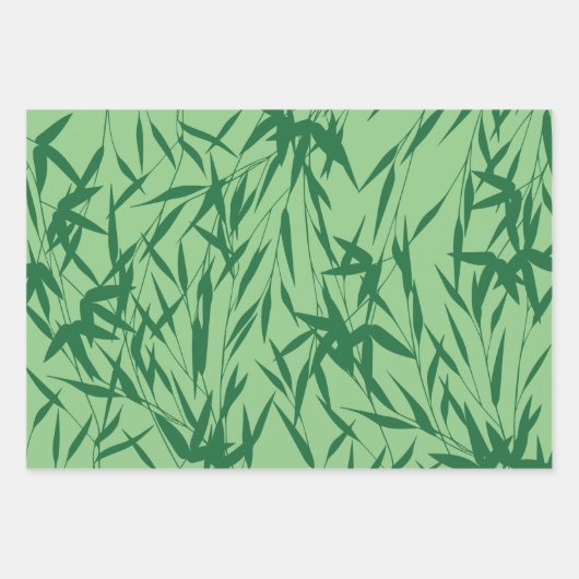 Feuille De Papier Cadeau Le feuillage vert moderne (Devant)