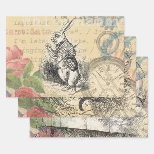 Feuille De Papier Cadeau Le lapin blanc Alice au pays des merveilles