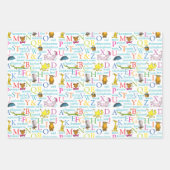 Feuille De Papier Cadeau Le Motif ABC du Dr Seuss avec des mots (Devant 3)