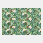Feuille De Papier Cadeau Le Motif blanc Lotus Tropical Canopy (Devant 3)