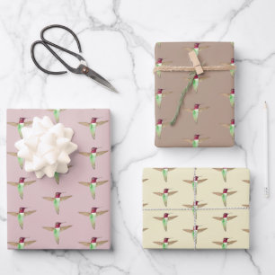 Feuille De Papier Cadeau Le Motif des colibris d'Anna