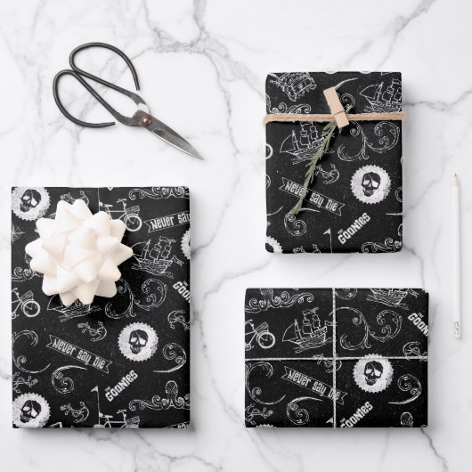 Feuille De Papier Cadeau Le Motif des icônes de Goonies (Recto)