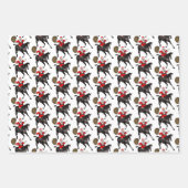 Feuille De Papier Cadeau Le Père Noël aime les chevaux (Devant 3)