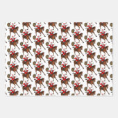 Feuille De Papier Cadeau Le Père Noël aime les chevaux (Devant 2)