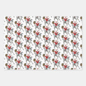 Feuille De Papier Cadeau Le Père Noël aime les chevaux (Devant)