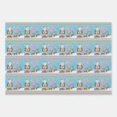 Feuille De Papier Cadeau Le Père Noël clignote dans la neige (Devant 2)